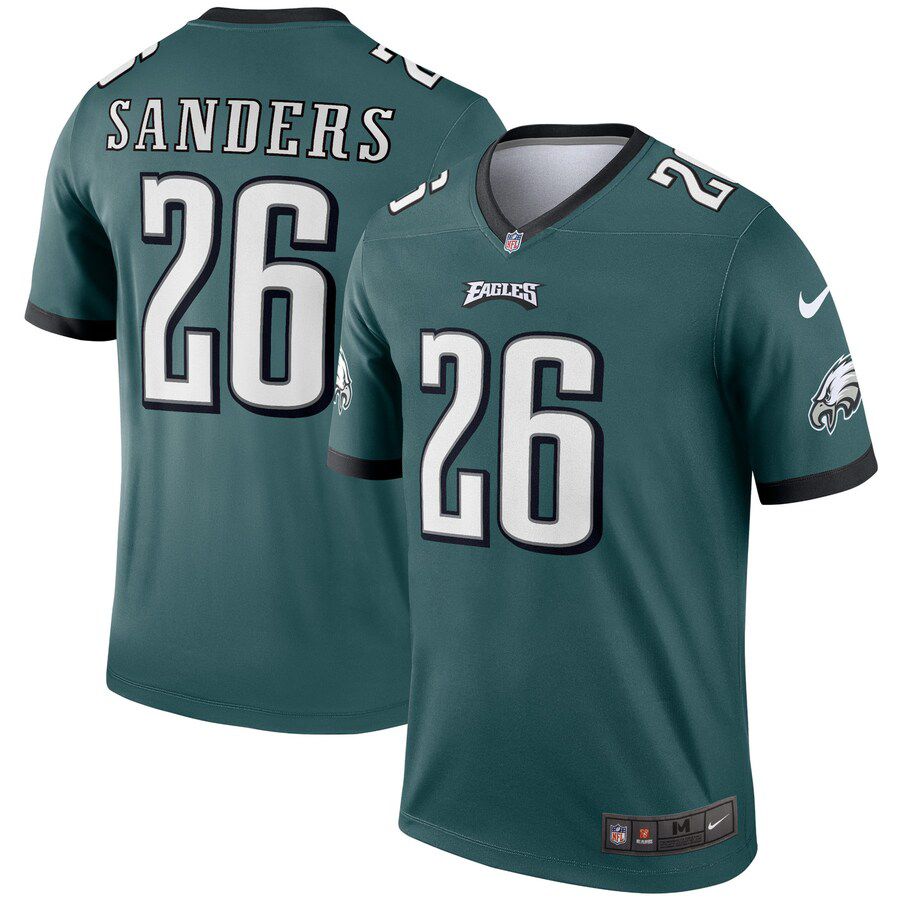 Men Philadelphia Eagles 26 Miles Sanders Nike Midnight Green Legend NFL Jersey